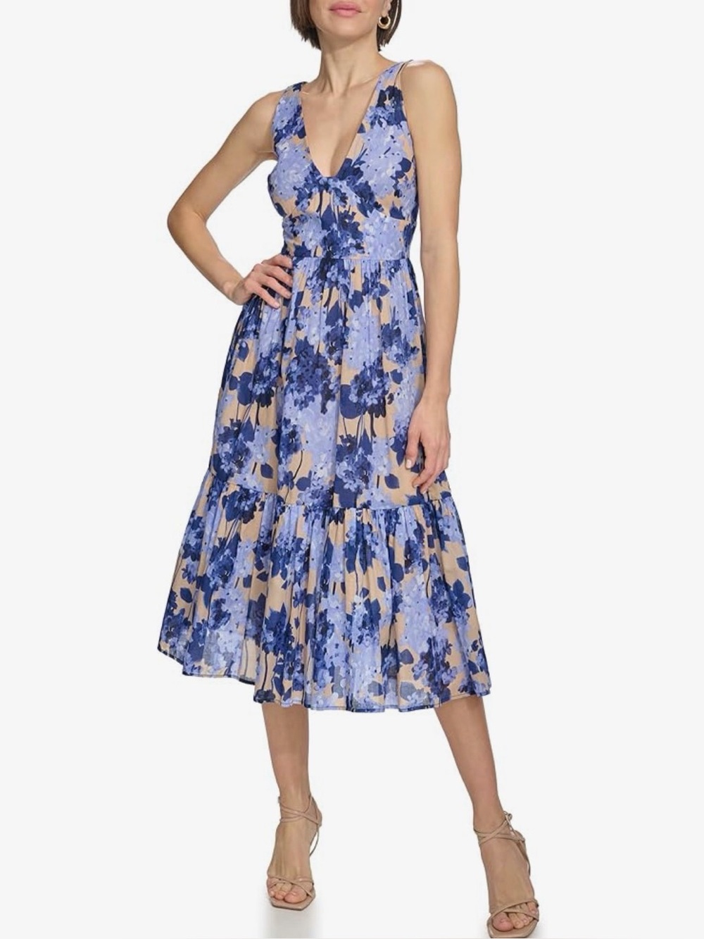 Tommy Hilfiger Womens Sleeveless Tiered Midi Dress Dress, size 16